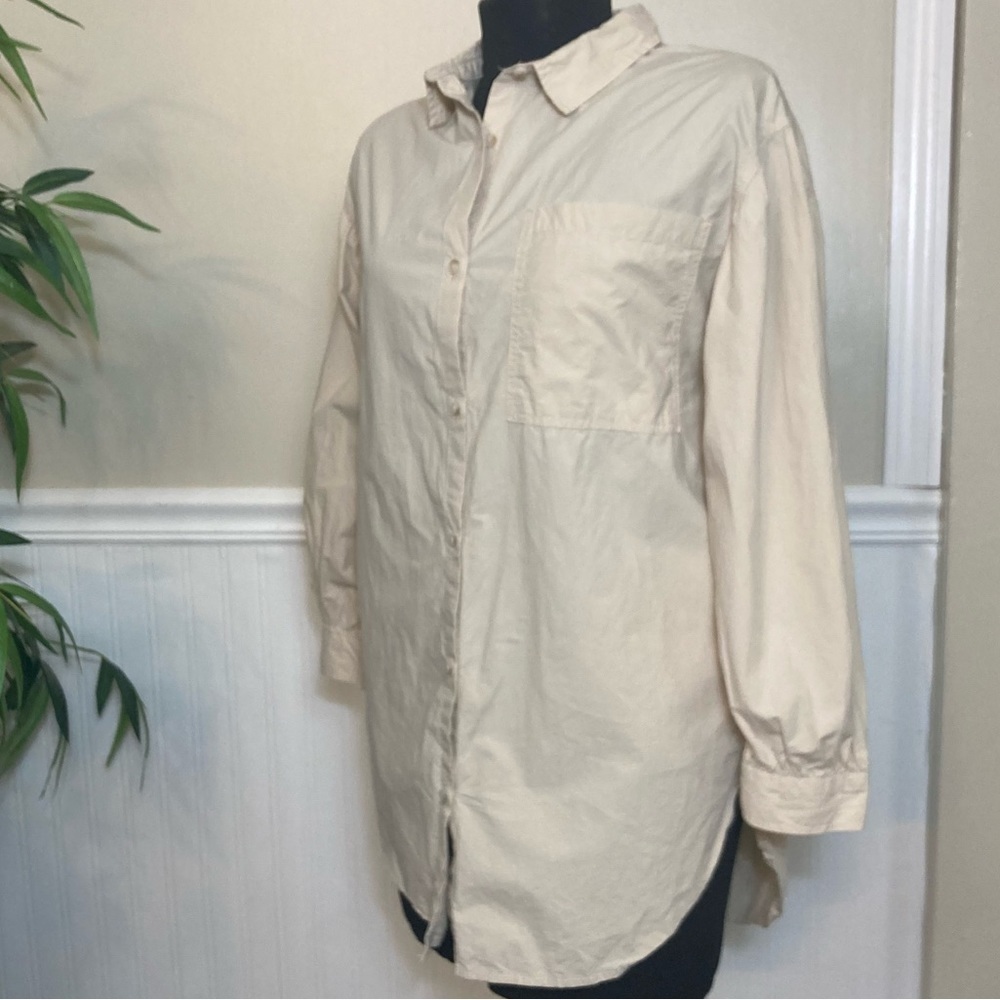 Zara Women’s Cotton, Oversized, Button down Tunic Shirt, EUC size 11/12 - Picture 7 of 12